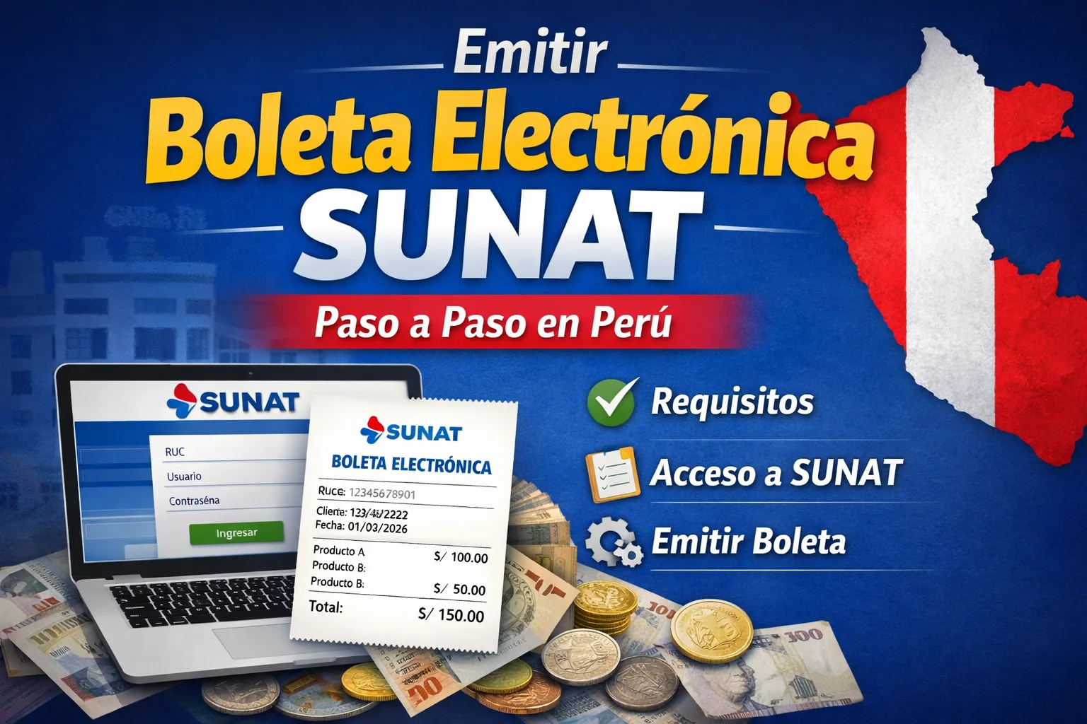 Emitir boleta electrónica en SUNAT Perú